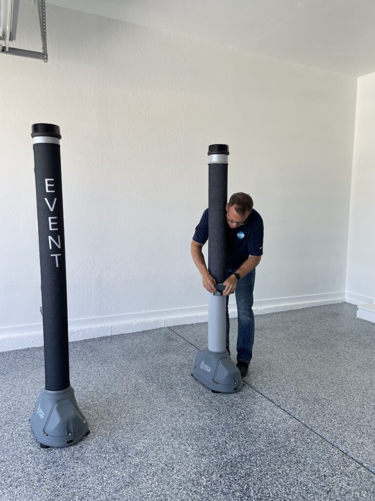 3 Pull sleeve down just above handle alt="Custom CEIA OpenGate sleeves designed and produced by K&R Solutions Group for branded security screening solutions.